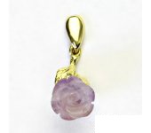 Zlatý přívěsek, přírodní ametyst růže , žluté zlato, P 1359 
