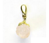 Zlatý přívěsek, přírodní ametyst růženín , žluté zlato, P 1359 