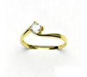 Zlatý prsten s diamantem 0,22 ct, žluté zlato, VR 282