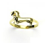Zlatý prsten, žluté zlato, jezevčík, prstýnek jezevčík, T 320