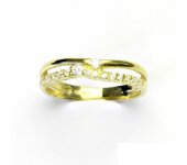 Zlatý prsten s brilianty (diamanty), žluté zlato 14 kt,  T 1406