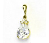 Zlatý přívěsek, žluté zlato, přívěšek ze žlutého zlata, čirý zirkon, P 1498/22