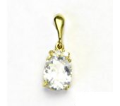 Zlatý přívěsek, žluté zlato, přívěšek ze žlutého zlata, čirý zirkon, P 1497/22 