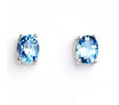 Zlaté náušnice, bílé zlato, přírodní topaz swiss, NŠ 1245 