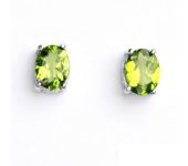 Zlaté náušnice, bílé zlato, přírodní olivín, náušnice s olivínem, NŠ 1245 