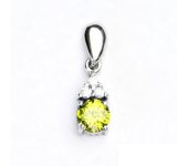 Zlatý přívěsek,bílé zlato,přívěsek, čiré zirkony a zirkon olivín, VP 126 