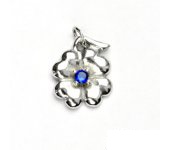 Zlatý přívěsek, zirkon spinel, čtyřlístek, bílé zlato, přívěšek ze zlata, P 219