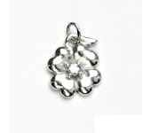 Zlatý přívěsek, čirý zirkon, bílé zlato, přívěšek ze zlata, P 219 