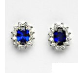 Zlaté náušnice Kate, bílé zlato, čiré zirkony, zirkon spinel, NŠ 1480    