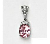 Zlatý přívěsek, bílé zlato, přívěšek z bílého zlata, růžový zirkon, P 1497/22 