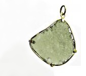 Přírodní vltavín, žluté zlato, zlatý přívěsek, přívěsek s vltavínem, 3,30 g