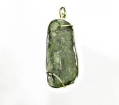 Přírodní vltavín, žluté zlato, zlatý přívěsek, přívěsek s vltavínem, 4,32 g  