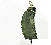 Přírodní vltavín, žluté zlato, zlatý přívěsek, přívěsek s vltavínem, 4,90 g   