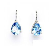 Zlaté náušnice, bílé zlato,přírodní topaz swiss, náušnice s topazem,NK 1361 