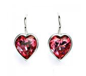 Zlaté náušnice, srdíčka, Swarovki srdce rose, NK 1396