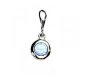 Zlatý přívěsek, bílé zlato, světle modrý syntetický opál, P 1470  