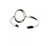 Zlatý prsten, bílé zlato,prstýnek ze zlata, syntetický bílý opál, T 1354 