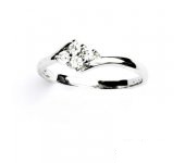 Zlatý prsten, bílé zlato, prstýnek s čirými zirkony, VR 135 