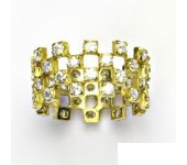 Zlatý prsten, žluté zlato, prstýnek ze zlata, čiré zirkony, vel. 56, 4,41 g