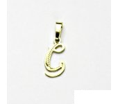 Zlatý přívěsek, žluté zlato, písmeno Q, přívěšek ze zlata, 0,31 g 