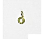 Zlatý přívěsek, žluté zlato, písmeno O, přívěšek ze zlata, 0,18 g