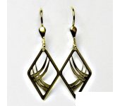 Zlaté náušnice, žluté zlato, náušnice na klapku, visací náušnice, 1,95 g