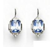 Zlaté náušnice, zirkon akvamarin, bílé zlato, náušnice ze zlata, 3,21 g