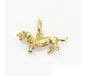 Zlatý přívěšek, žluté zlato, figurka jezevčík, P 336