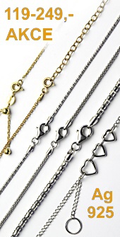 Zdobené řetízky stříbrné AKCE