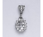 Zlatý přívěsek Kate, přírodní křišťál, bílé zlato, přívěšek ze zlata, šperky s křišťálem, P 1480/2  