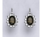 Zlaté náušnice Kate, přírodní záhněda, bílé zlato, náušnice ze zlata, šperky se záhnědou, NK 1480