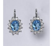 Zlaté náušnice Kate, přírodní topaz swiss, bílé zlato, náušnice ze zlata, šperky s topazem, NK 1480 