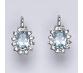 Zlaté náušnice Kate, přírodní topaz sky, bílé zlato, náušnice ze zlata, šperky s topazem, NK 1480 