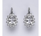 Zlaté náušnice Kate, přírodní křišťál, bílé zlato, náušnice ze zlata, šperky s křišťálem, NK 1480 