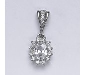 Zlatý přívěšek Kate, zirkon, čirý,šperky se zirkony, bílé zlato P 1480