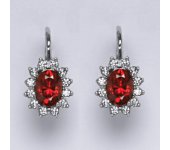 Zlaté náušnice Kate, zirkon, oranžový, bílé zlato, NK 1480    