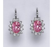 Zlaté náušnice Kate, zirkon, růžový, bílé zlato, NK 1480 