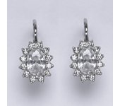 Zlaté náušnice Kate, čirý zirkon, bílé zlato, NK 1480 