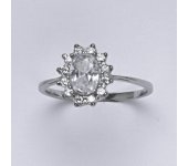 Zlatý prsten Kate, zirkon, čirý, bílé zlato, prstýnek ze zlata,  T 1480  