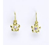 Dětské náušnice zlaté s ametystem, žluté zlato, 0,80 g, NK 1385