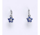 Dětské náušničky zlaté se Swarovski krystalem saphire, bílé zlato, NK 1391