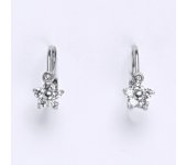 Dětské náušničky zlaté s čirým zirkonem, bílé zlato, NK 1391