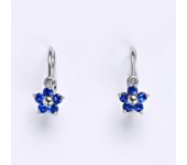 Dětské náušničky zlaté se spinelem, bílé zlato, NK 1391