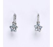 Dětské náušničky zlaté s akvamarínem, bílé zlato, NK 1391