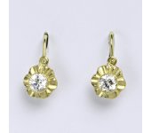 Dětské náušnice zlaté s čirým zirkonem, žluté zlato NK 1381