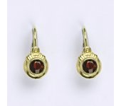 Dětské náušničky zlaté se granátem, žluté zlato NK 1382