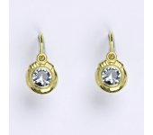 Dětské náušničky zlaté s akvamarínem, žluté zlato NK 1382