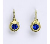 Dětské náušničky zlaté se spinelem, žluté zlato NK 1382