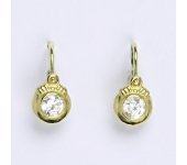 Dětské náušničky zlaté s čirým zirkonem, žluté zlato NK 1382