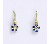 Dětské náušničky zlaté s čirým zirkonem a spinely, žluté zlato NK 1384